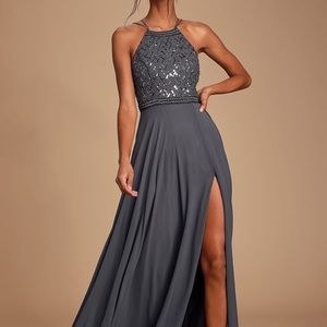 Lulu’s sequin sleeveless maxi dress